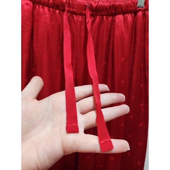 Victoria Secret XS Red Pants SleepWear Smooth Soft Polka Dot Silky Vivid Scarlet - Picture 6 of 16